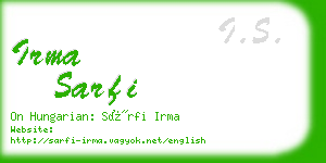 irma sarfi business card